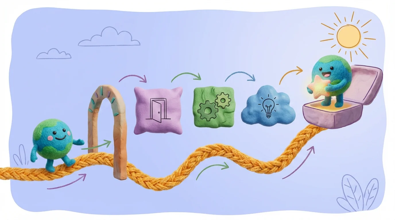 Визуализация плавного онбординга, демонстрирующая product-led growth что это, где каждый шаг ведет к ценности продукта.