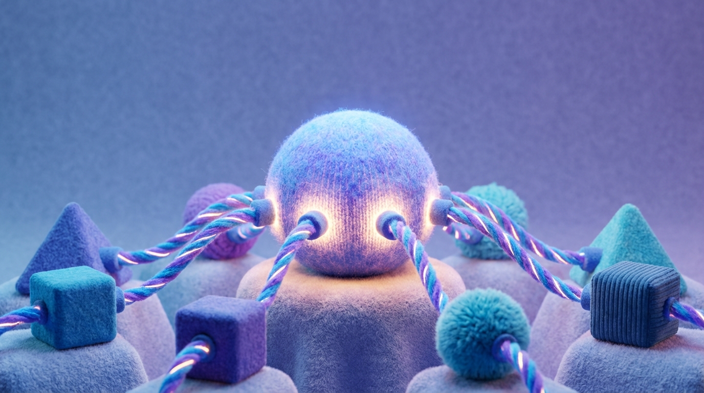 A central, glowing node representing a brand or expert is at the heart of a dynamic network. Several smaller, distinct nodes, each labeled with a different type of mention (e.g., "Blog," "Media," "Forum," "Report"), have strong, luminous lines pointing directly towards the central node. This visual metaphor illustrates increasing recognition, citations, and authority within various industry contexts. The color palette features vibrant blues and purples, emphasizing growth and connectivity.