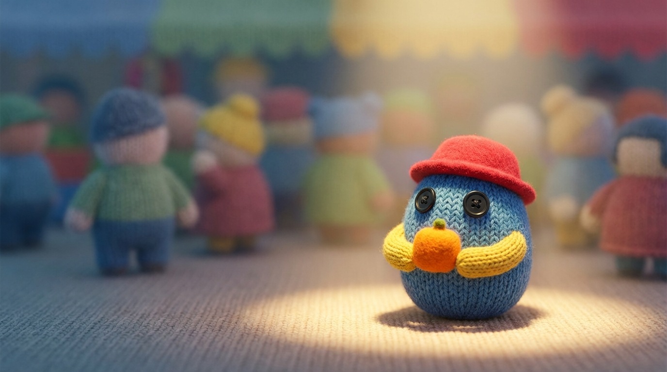 A blurred, indistinct crowd of people in the background, representing a generic, undefined market. In the foreground, a single, clearly defined figure is highlighted, perhaps a stylized silhouette with distinct features or an icon representing a specific persona. A spotlight illuminates this one figure, emphasizing the need for focused understanding. The background is a wash of muted, undifferentiated colors, while the foreground figure has sharper, more vibrant tones.