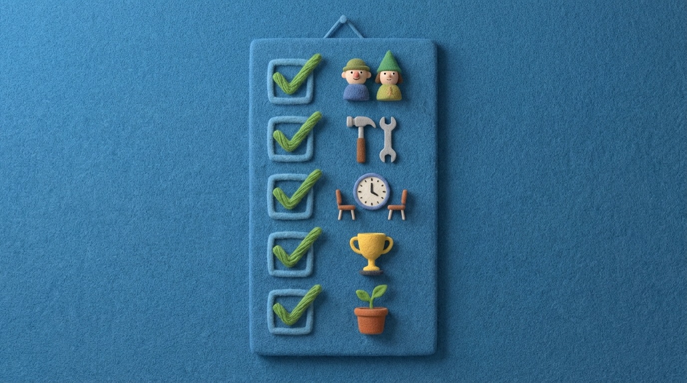 A stylized illustration of a checklist with several items ticked off. Each item represents a key takeaway from the article, such as 