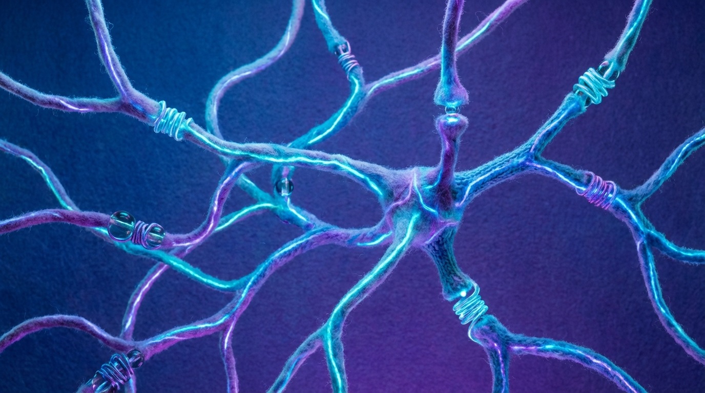 An abstract, futuristic representation of interconnected neural pathways or a glowing, complex network. This symbolizes the power and analytical capabilities of AI and neural networks in processing information and identifying patterns. The aesthetic should be modern and sophisticated, possibly with a vibrant, glowing color palette.