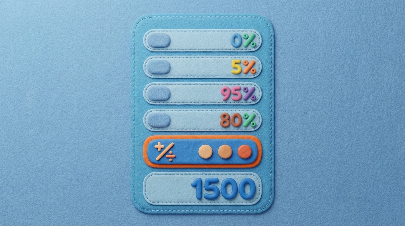 A minimalist digital interface of an online calculator for A/B testing. The screen displays several input fields: "Baseline Conversion Rate," "Minimum Detectable Effect," "Statistical Significance," and "Test Power," each with a placeholder numerical value. Below these inputs, a large, prominent button labeled "Calculate Sample Size" is visible. The result area below the button shows a clear, bold number representing the required sample size. The design is clean, with a calm blue and white color scheme, suggesting ease of use and precision.