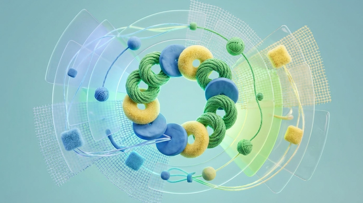 A dynamic, interconnected visual representing Jira's role in Agile. At the center, a flowing, circular motion composed of smaller, distinct segments, symbolizing continuous improvement and iteration. Radiating outwards are transparent, overlapping layers, representing visibility and open communication. Within these layers, abstract shapes move smoothly, depicting tasks and progress. The overall mood is energetic and efficient. Bright, clean colors like blues, greens, and soft yellows, with a subtle glow.