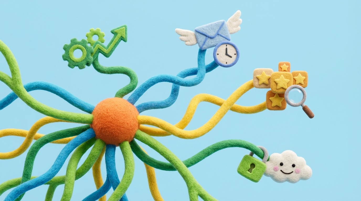 A vibrant, interconnected web of benefits expanding outwards from a central point labeled "New Price." Each strand of the web leads to a distinct, positive outcome for the client: "Enhanced Quality," "Faster Service," "New Features," "Greater Reliability." The overall impression is one of growth and added value, with bright, optimistic colors like greens, blues, and yellows. The composition is dynamic, showing outward movement and positive impact.