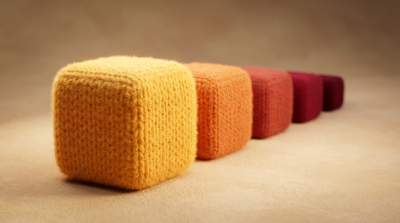 Five distinct, ascending blocks, each clearly labeled with a letter A, B, C, D, E. Block A is the largest and at the front, brightly lit, symbolizing the highest priority. Block B is slightly smaller and positioned behind A, and so on, with E being the smallest and furthest back, almost fading into the background. This visual hierarchy clearly represents the decreasing importance and urgency of tasks. The overall composition is clean, organized, and suggests a structured progression.