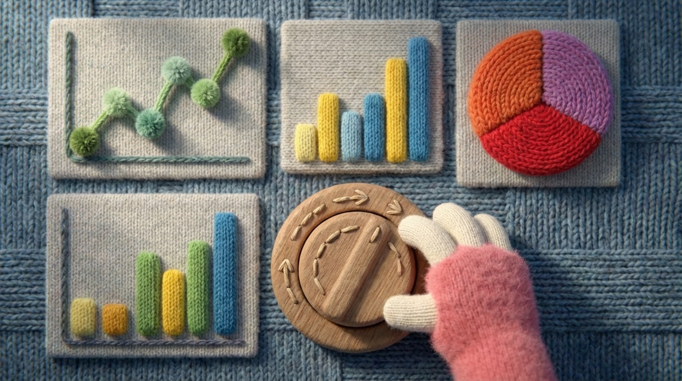 A dashboard display with various charts and graphs showing upward trends and positive metrics, such as conversion rates, time on page, and scroll depth. A small, stylized hand is turning a dial labeled "Optimization" or "Refinement," suggesting continuous adjustment and improvement based on data. The overall scene conveys a sense of data-driven progress and iterative enhancement, with a focus on achieving better results over time and a professional, analytical atmosphere.