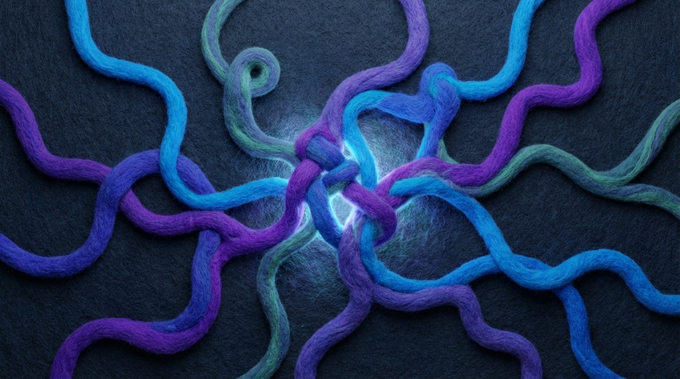 A dynamic, abstract illustration of interconnected, flowing lines and shapes on a dark background, representing different strategic paths that are constantly merging, diverging, and adapting. The lines are not rigid but fluid, suggesting continuous change and evolution. A faint, energetic glow emanates from the connections, highlighting the dynamic nature of strategy. The composition is complex yet harmonious, conveying interconnectedness. A cool, futuristic color palette with electric blues, purples, and subtle greens, giving a sense of constant motion and adaptation.