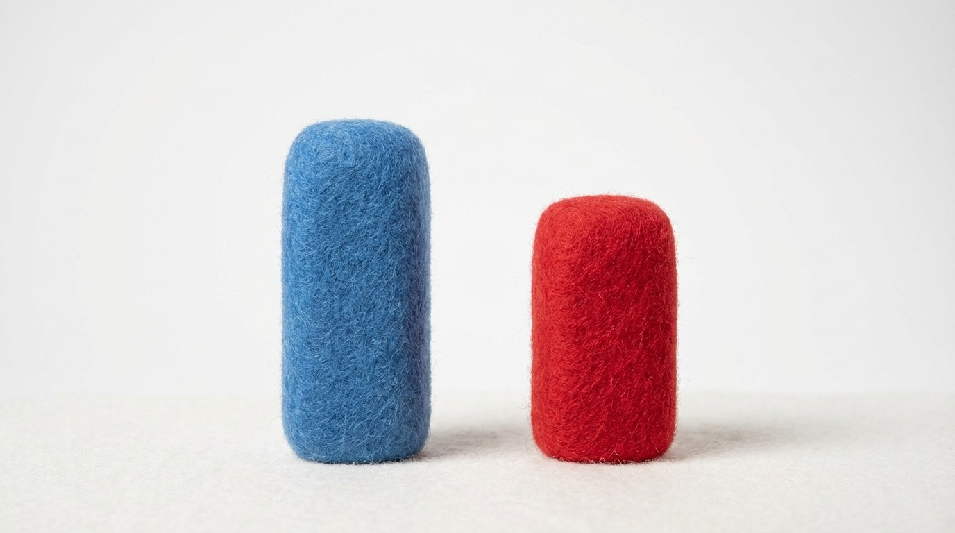 A simple bar chart with two bars. The first bar, labeled "Start of Quarter," is taller and colored blue. The second bar, labeled "End of Quarter," is slightly shorter and colored red, with a small gap between them representing lost customers. The background is plain white, emphasizing the data visualization.