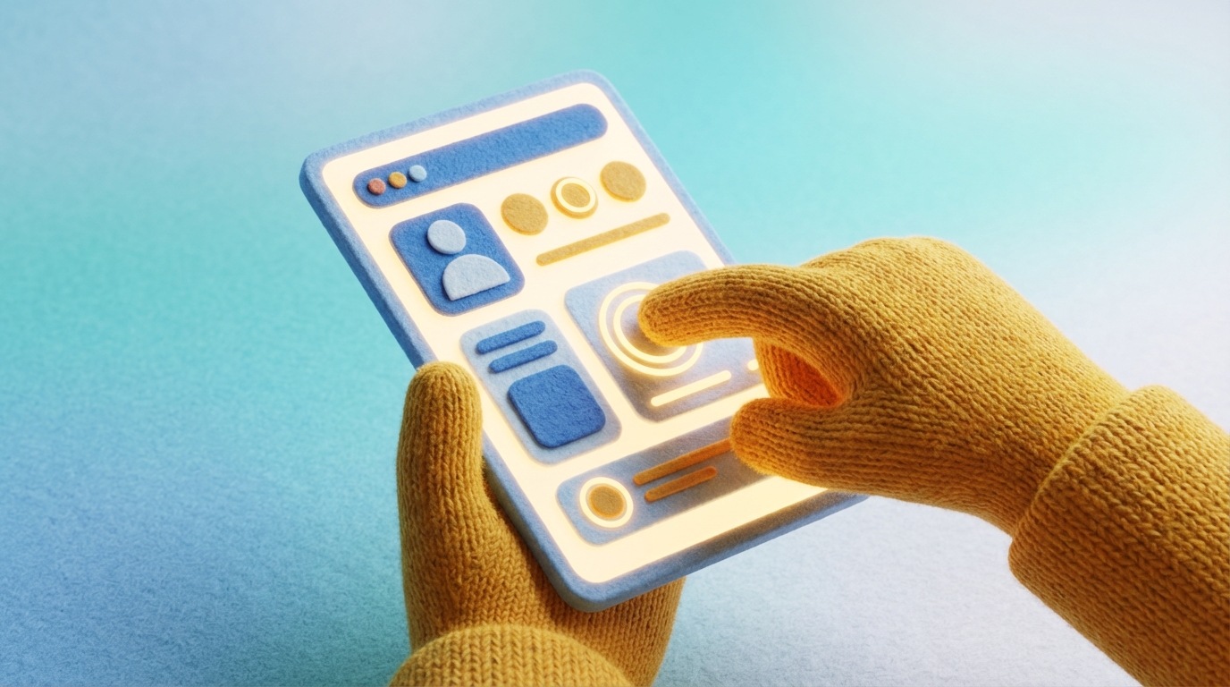 A stylized, glowing digital screen showcasing a simplified, interactive interface of a product. An abstract, faceless hand is gently touching the screen, indicating exploration and trial. The background is a soft, modern gradient, emphasizing the digital experience. The color palette is bright and clean, with cool blues and whites, and a warm golden glow from the interactive elements, conveying ease of use and discovery.
