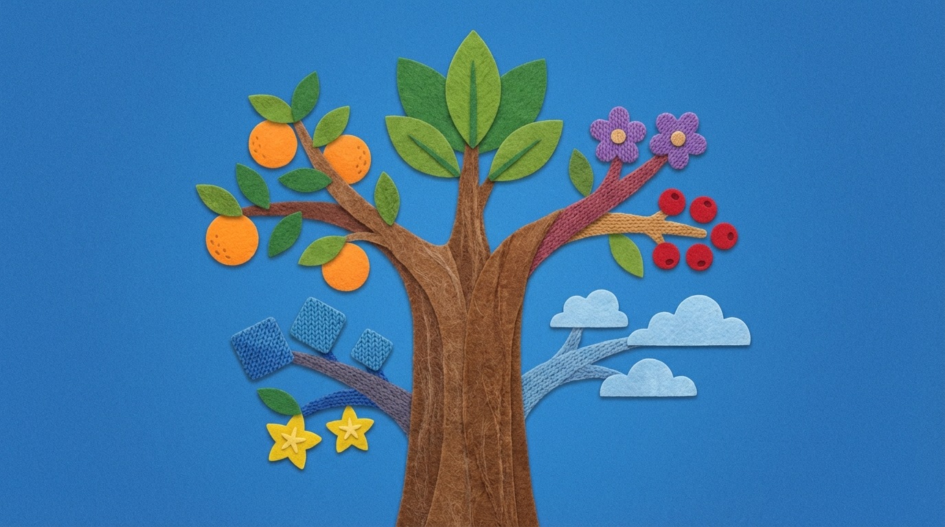 A stylized illustration of a tree with multiple branches, each bearing different fruits or leaves. The trunk represents the core business, and the branches represent expanded product lines or services. The overall image symbolizes growth and diversification.