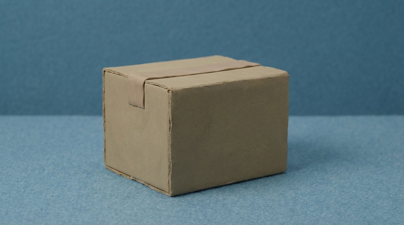 A blank or generic product packaging, lacking any distinct branding or unique features. This symbolizes a lack of differentiation and an inability to stand out in a crowded market. The design should be intentionally bland and unremarkable.