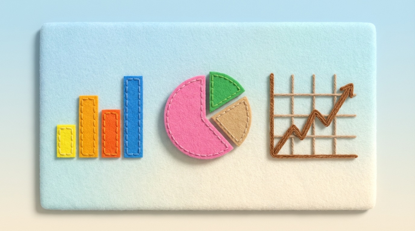 A minimalist digital dashboard displayed on a clean screen. It features three to four distinct, brightly colored graphical elements: a bar chart showing "Leads," a pie chart for "Conversion Rate," and a line graph for "Customer Acquisition Cost." Each graph is clearly labeled with simple, bold text. The background is a soft, light gradient, emphasizing clarity and ease of understanding. A clean, modern aesthetic. Eye-level perspective.