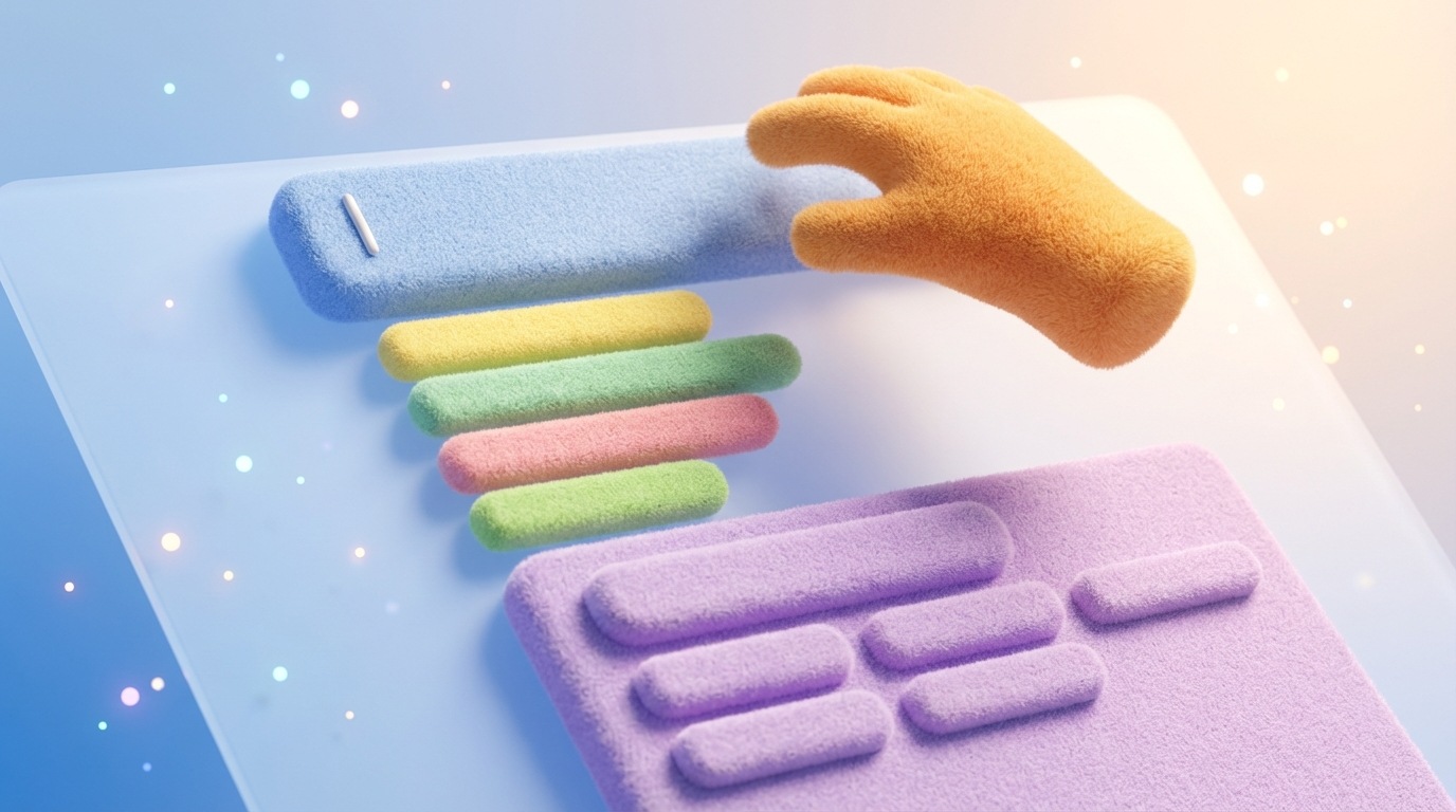 A stylized web browser search bar is central, with a hand hovering over it. As if typing, a series of dynamic autocomplete suggestions drop down from the search bar, showing specific, long-tail phrases. Below the search bar, a "People Also Ask" section expands, revealing several related questions, each framed as a detailed query. The background is clean and digital, with a focus on the interaction and information flow.