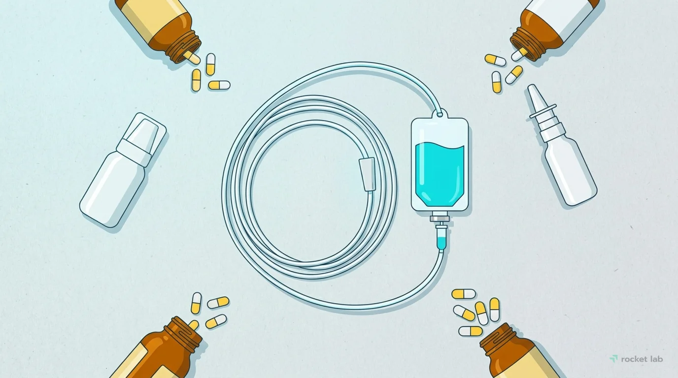 Сравнение эффективности капельницы NAD+ похудение, БАДов и спреев.