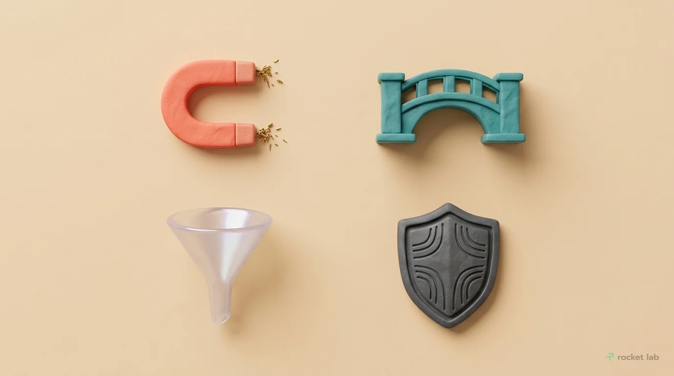 Задачи убедительного языка для сайта: привлечение, доверие, конверсия, возражения.