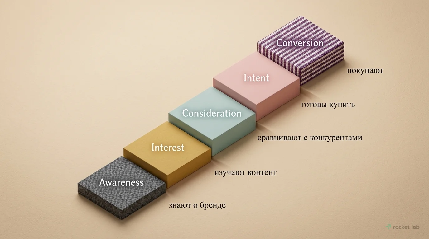 Этапы воронки продаж с видеоконтентом