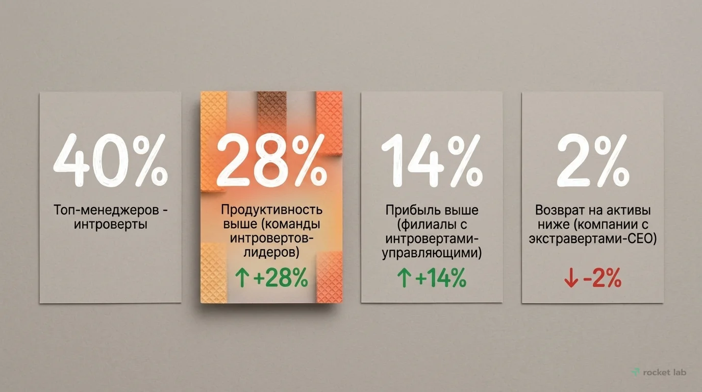 Интровертное лидерство в цифрах