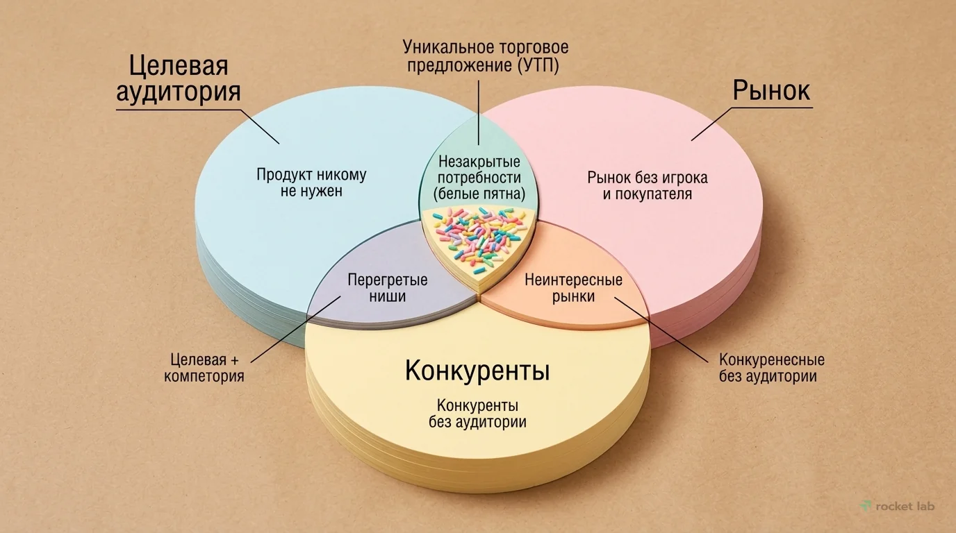 Как найти УТП: пересечение аудитории, рынка и конкурентов