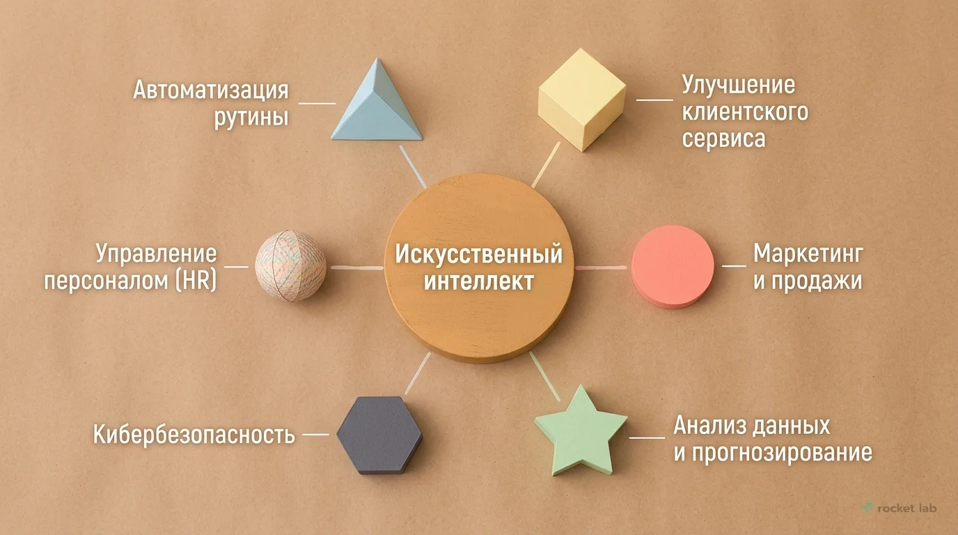 Ключевые сферы применения ИИ в бизнесе