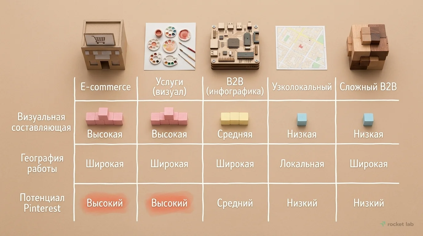Кому Pinterest подходит: матрица ниш