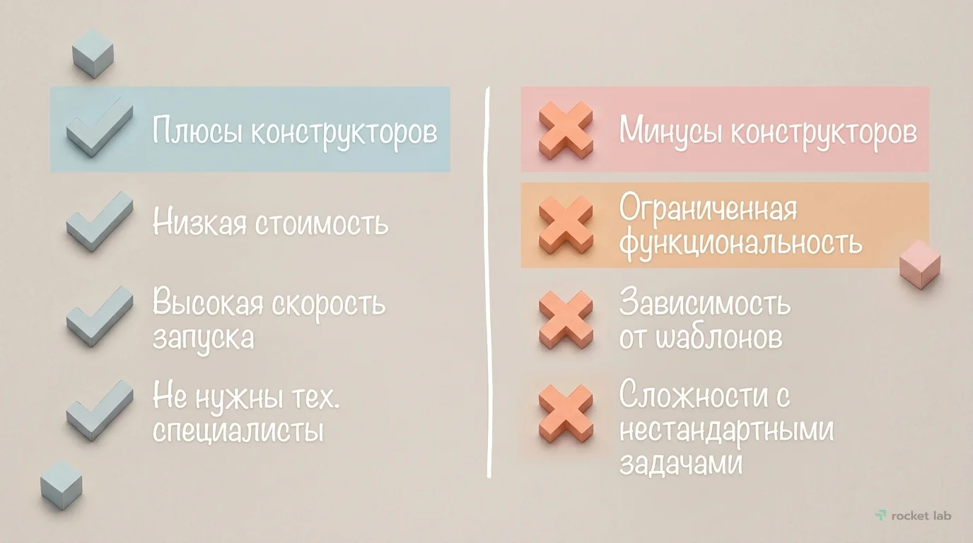 Конструкторы сайтов: преимущества и недостатки