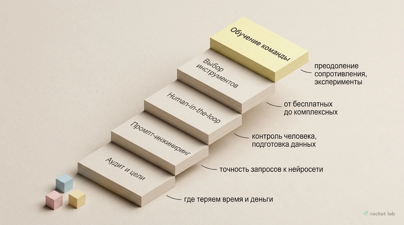 Пошаговый план внедрения ИИ в маркетинг