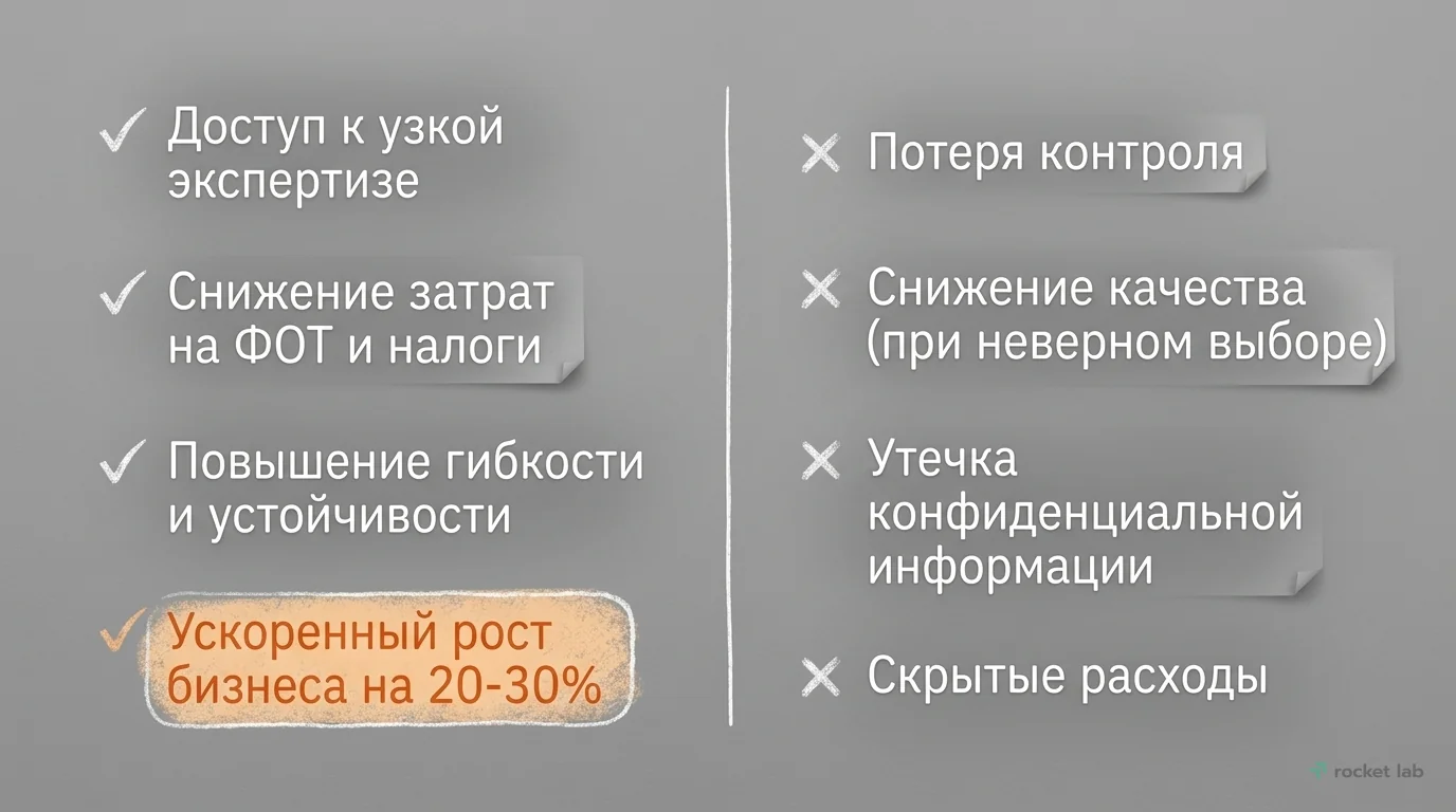 Преимущества и риски аутсорсинга