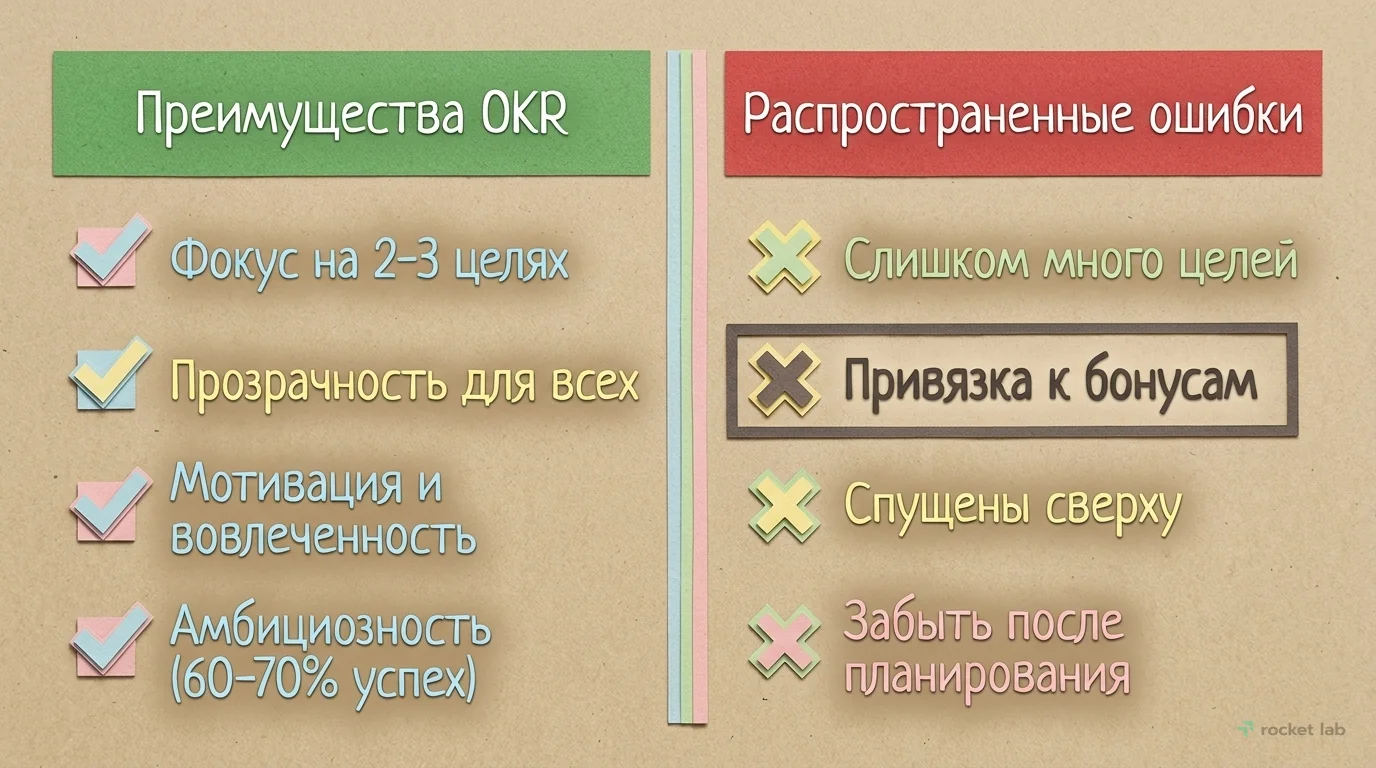 Преимущества OKR и типичные ошибки