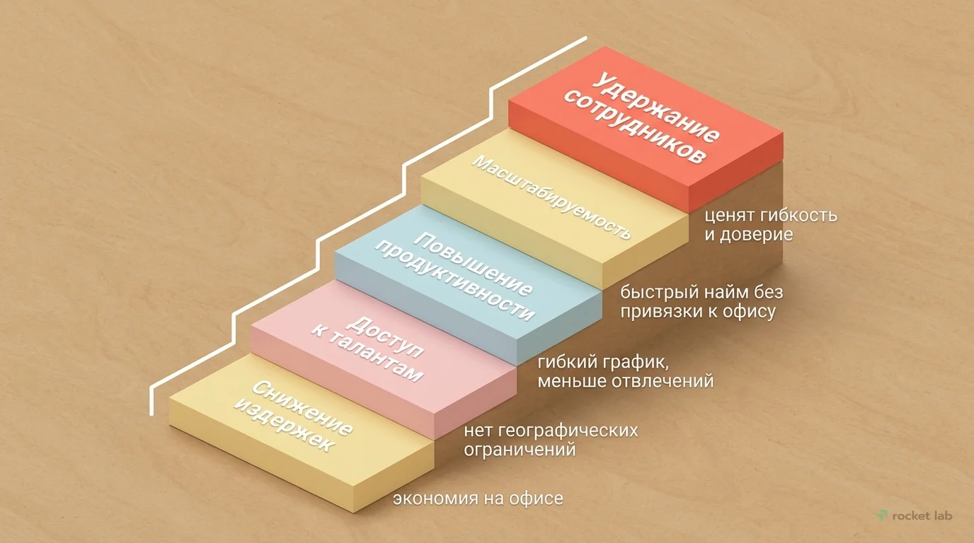Преимущества удаленки для бизнеса: пошаговый рост