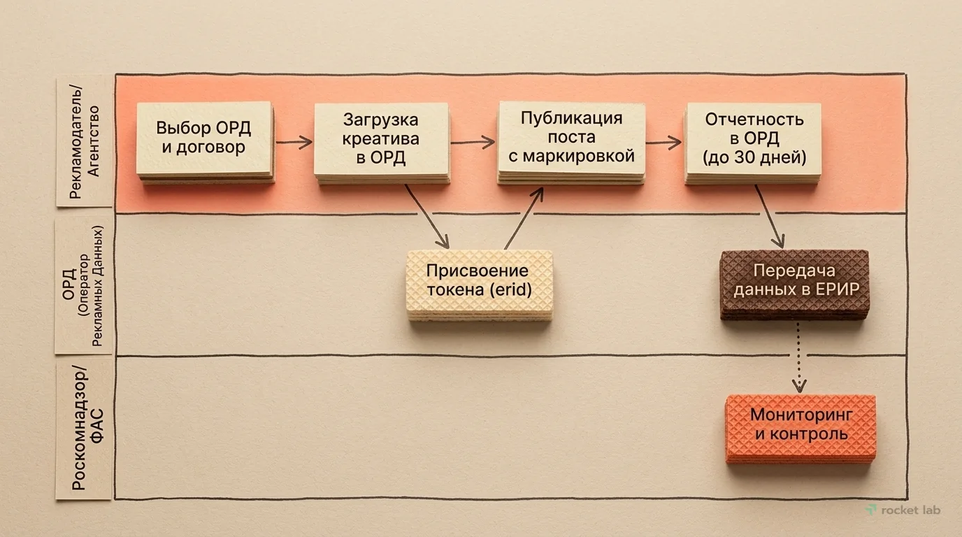 Процесс маркировки рекламы в Telegram