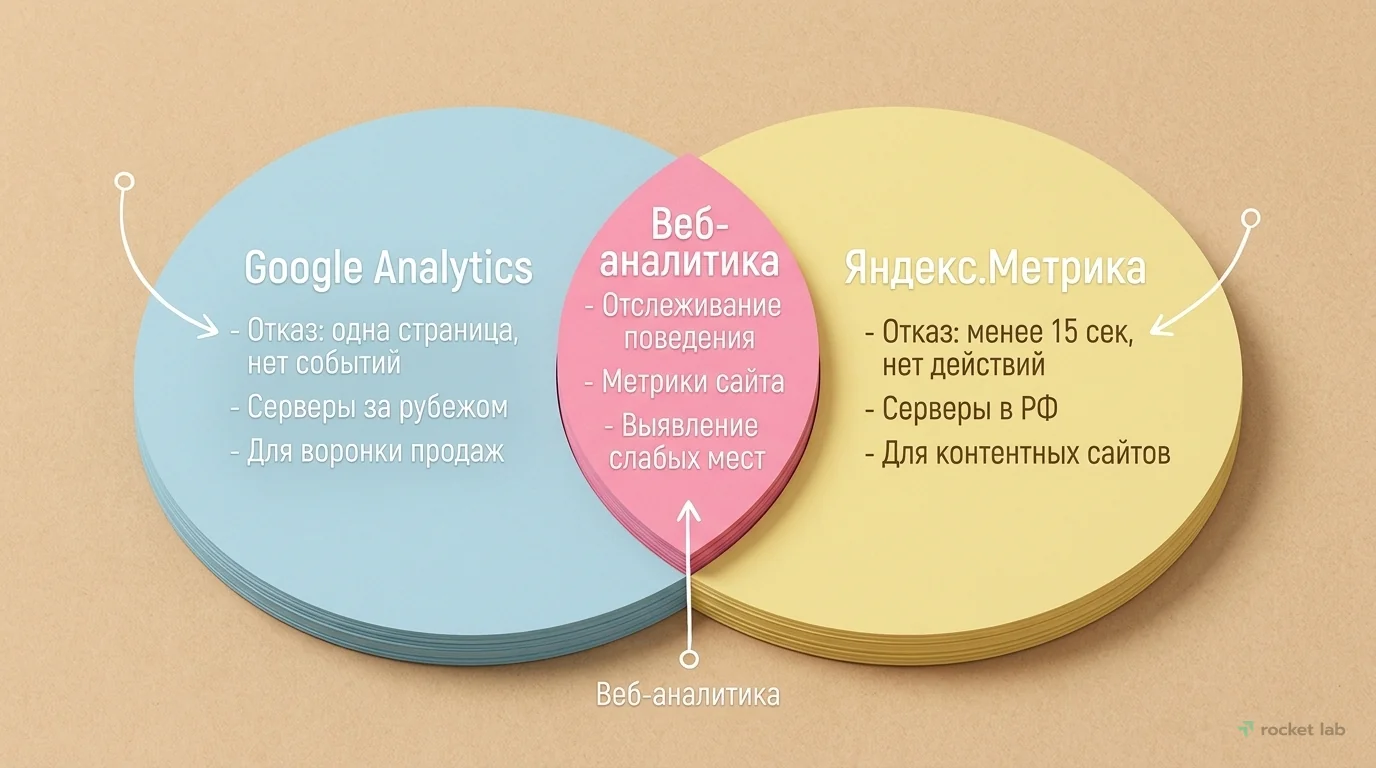 Различия в расчете показателя отказов: Google Analytics vs Яндекс.Метрика