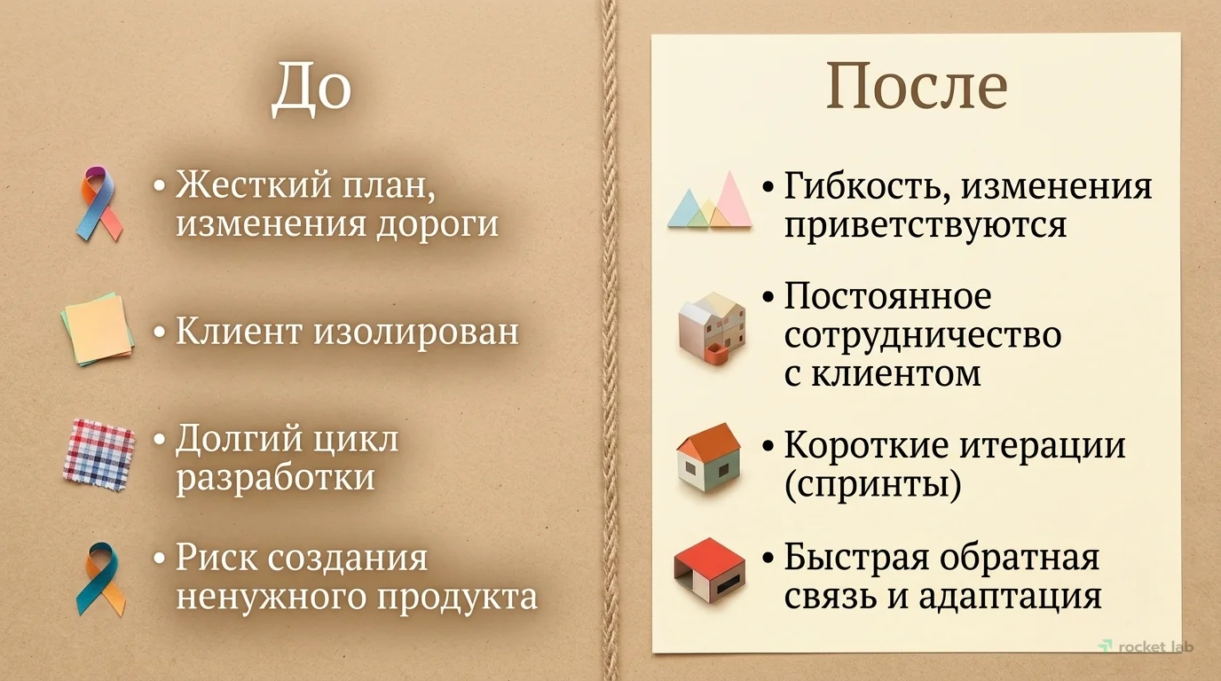 Сравнение Waterfall и Agile