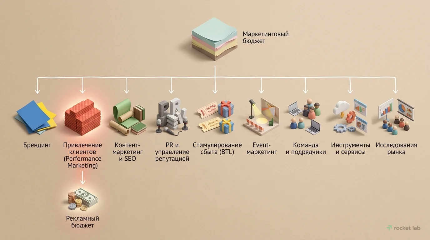 Структура маркетингового бюджета