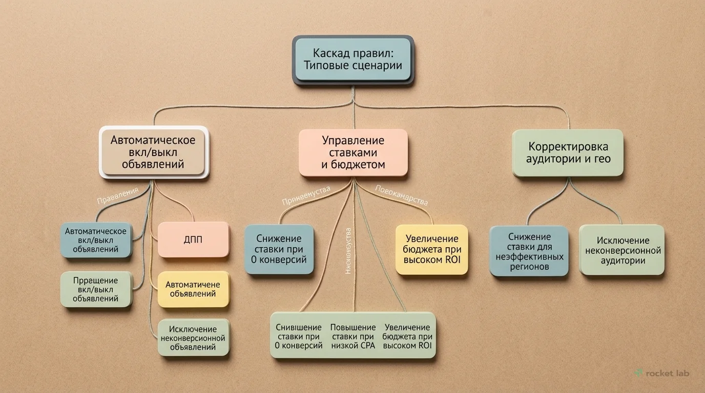 Типовые сценарии использования каскада правил