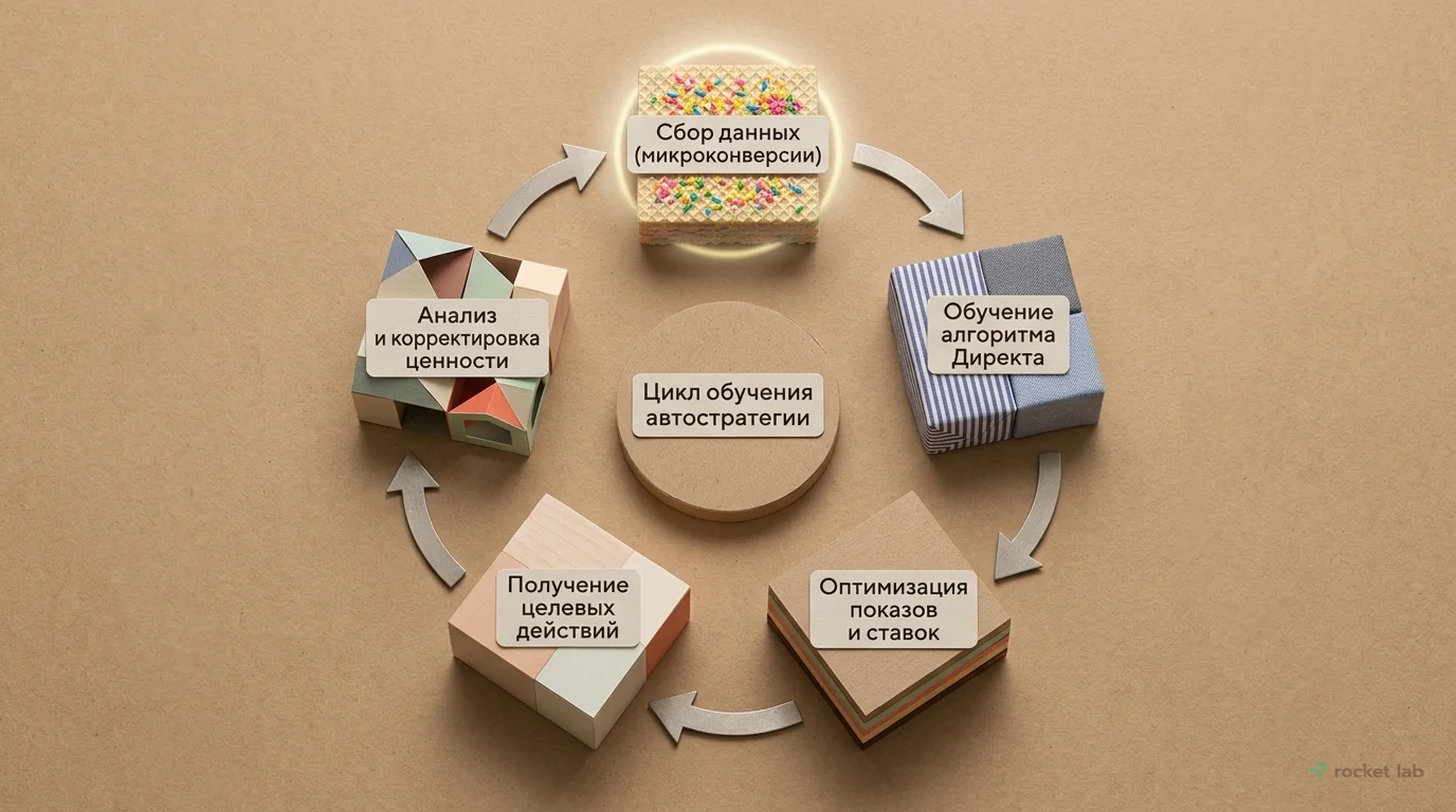 Цикл обучения автостратегии на микроконверсиях