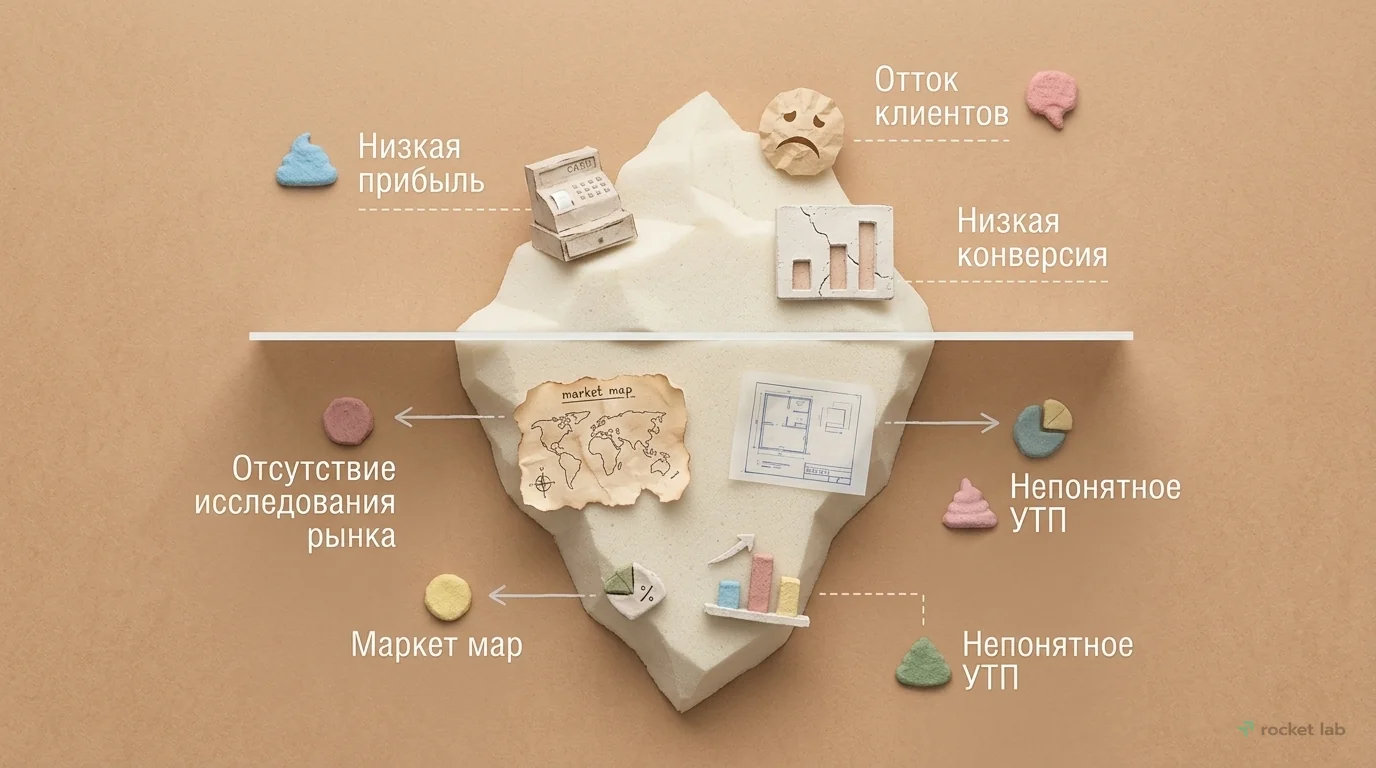 Видимые проблемы и скрытые причины провала продукта