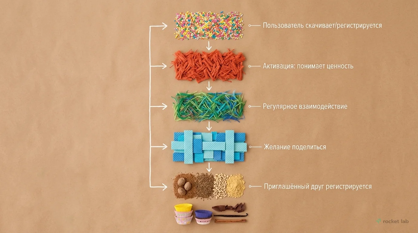 Виральный цикл: путь от пользователя до реферала