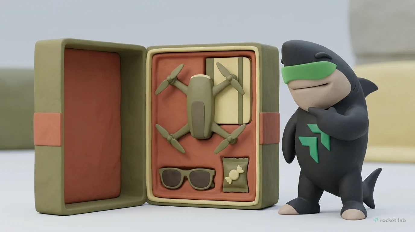 A detailed cross-section of a perfectly balanced clay mystery box. The box, sliced in half, reveals its contents with transparency and care. Inside, items are arranged neatly, not thrown together. A l