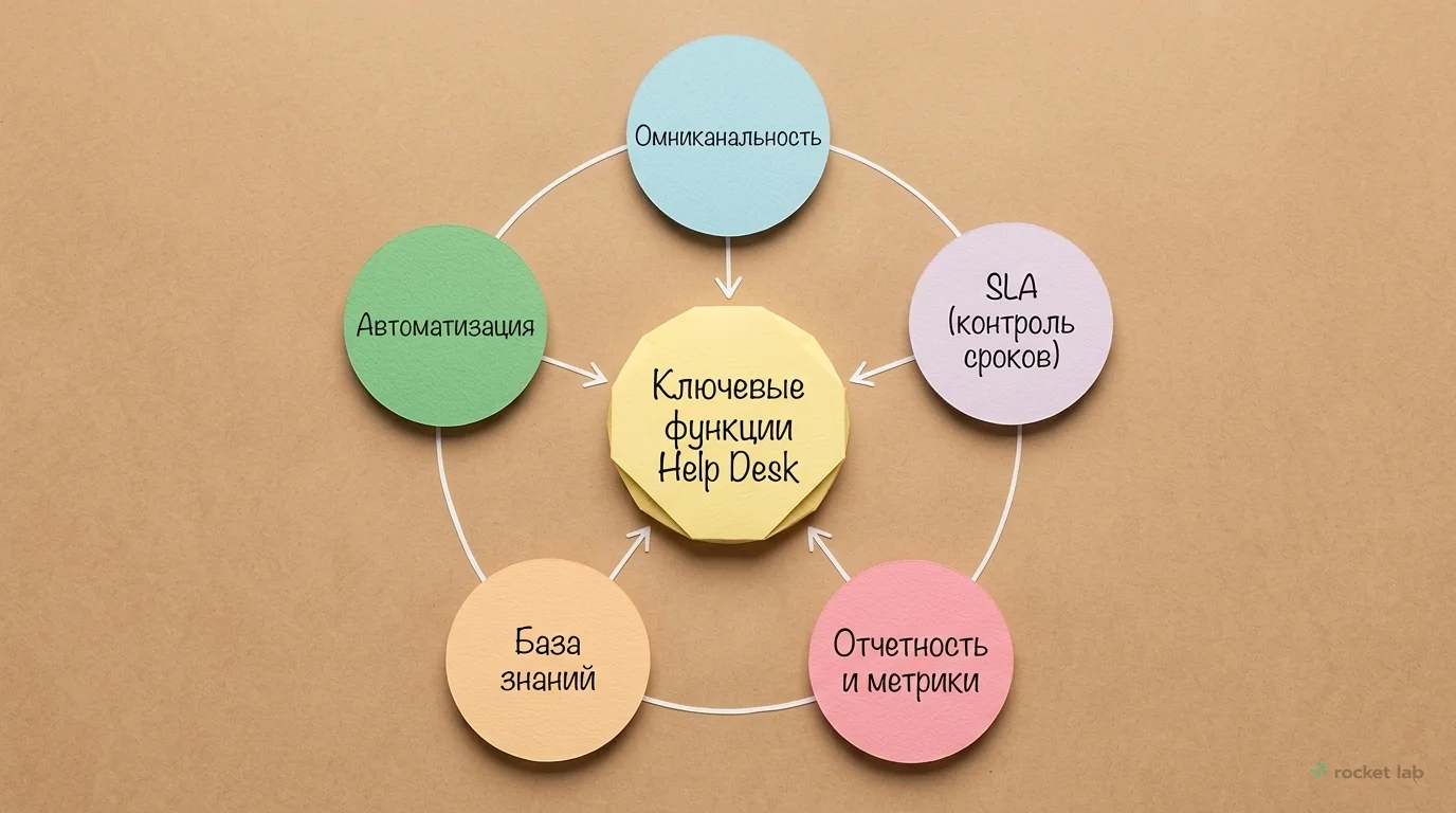 Ключевые функции Help Desk системы