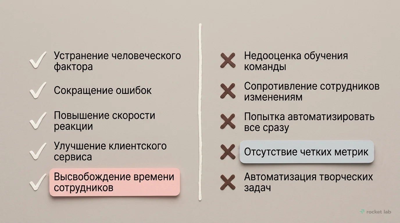 Преимущества автоматизации и типичные ошибки при внедрении