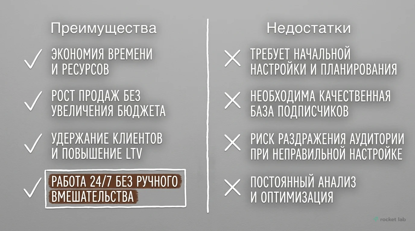 Преимущества и недостатки Email-автоматизации
