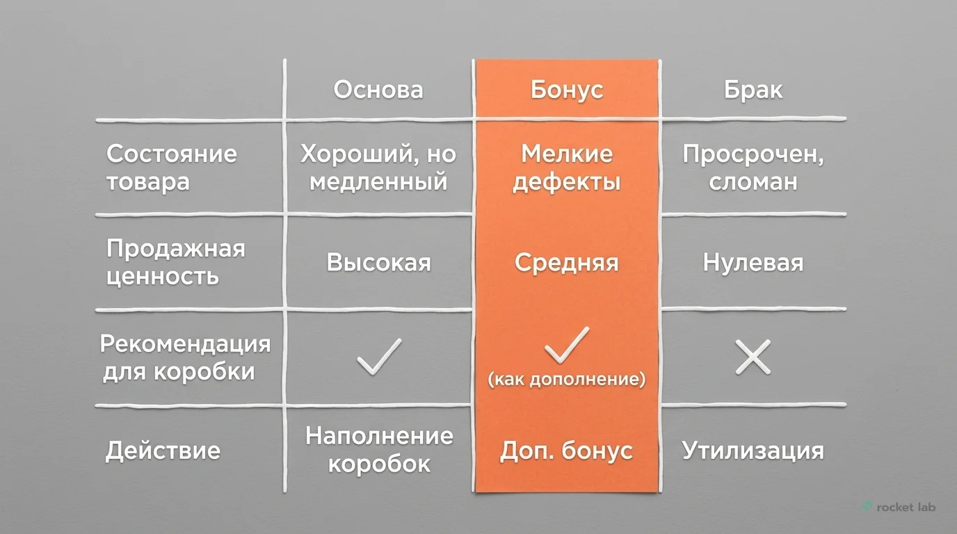 Сортировка неликвида для «таинственных коробок»