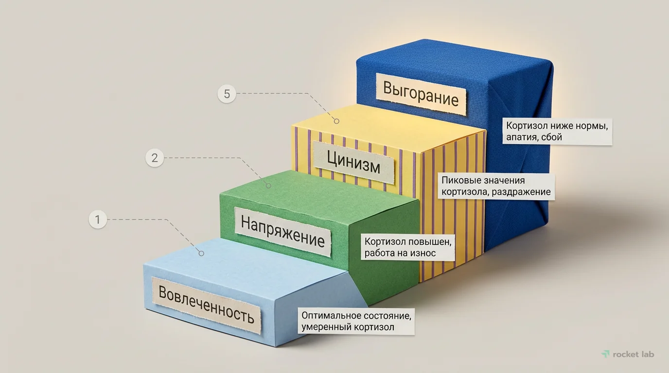 4 стадии выгорания по уровню кортизола