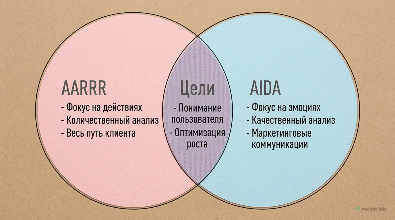 AARRR vs. AIDA: Сравнение фреймворков