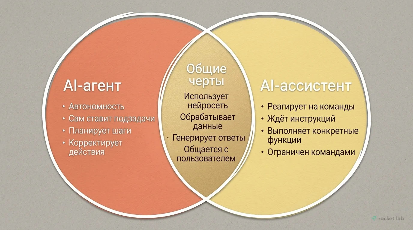 AI-агент vs. AI-ассистент