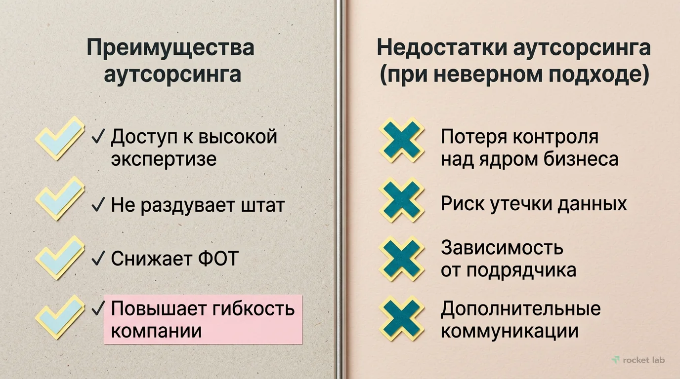 Аутсорсинг: преимущества и недостатки