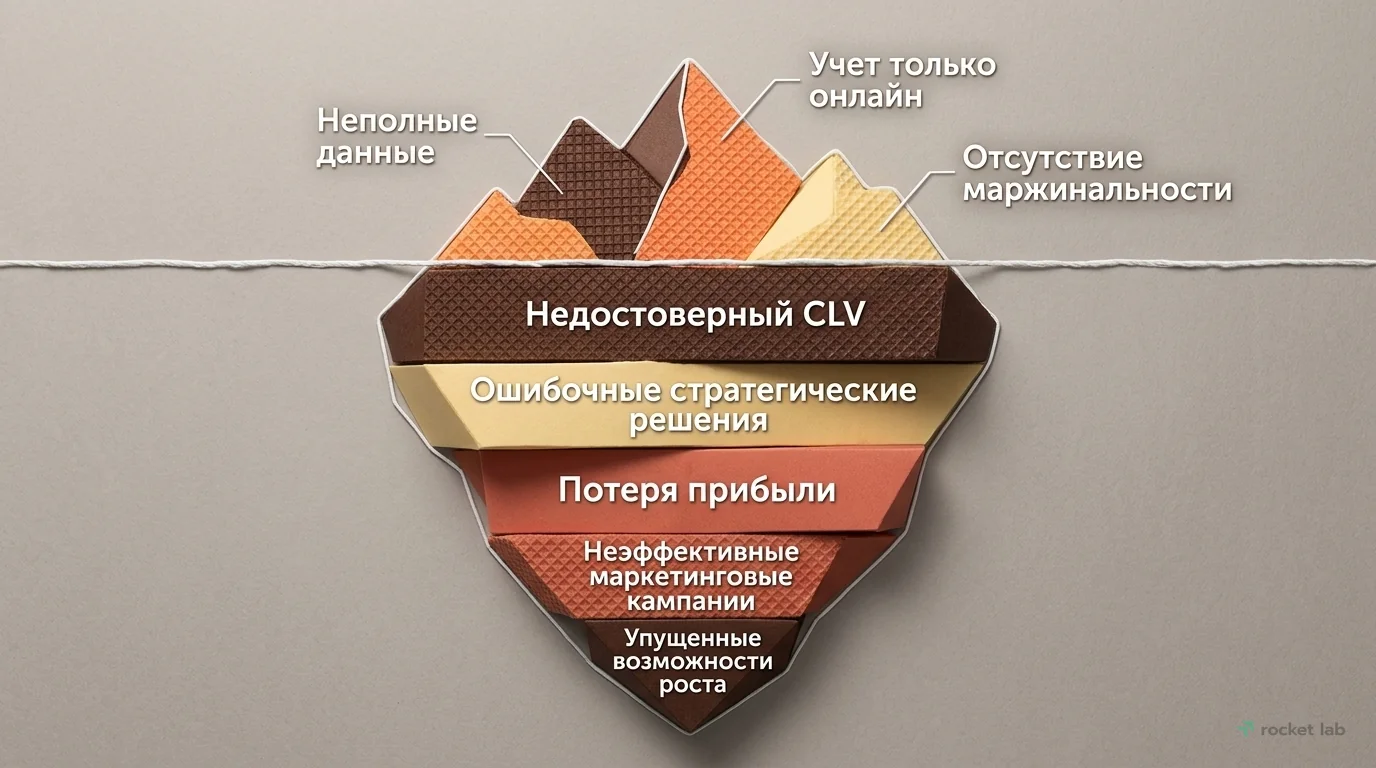 Айсберг ошибок при расчете CLV