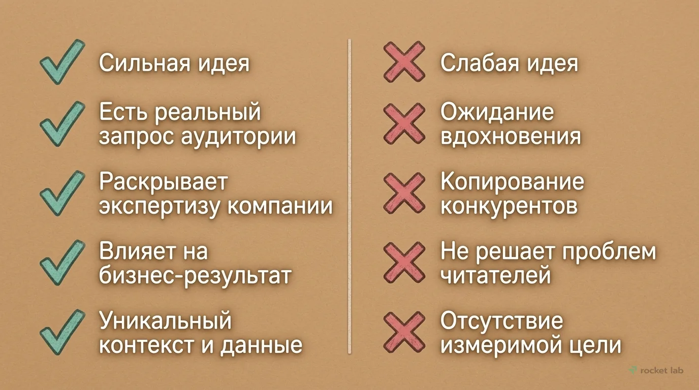 Что отличает сильную контент-идею от слабой