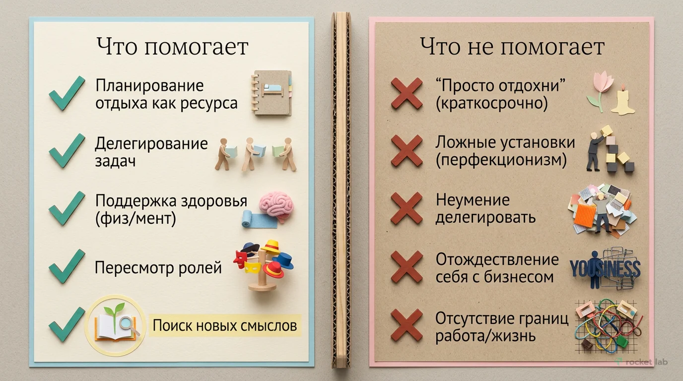 Что помогает и что не помогает при выгорании