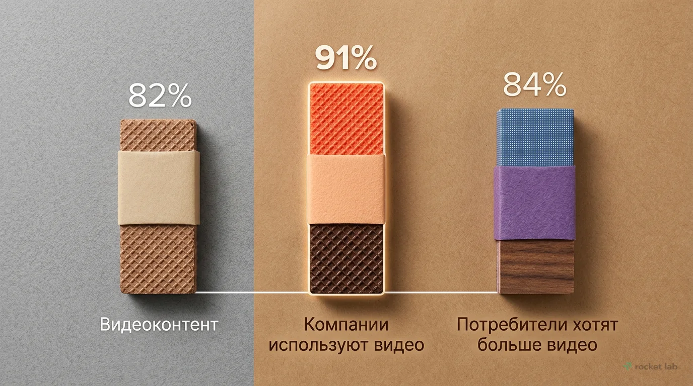 Доля видеоконтента и его использование